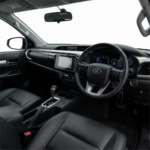 Interior dashboard and cabin of the 2018 Toyota Hilux Off-Road Smart Cab 4x4 right-hand drive