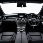Interior dashboard and cabin of the 2014 Mercedes-Benz C-Class C200 right-hand drive