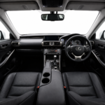 Interior dashboard and cabin of the 2013 Lexus IS300h right-hand drive
