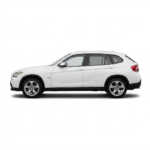 Side profile of the 2010 BMW X1 sDrive18i White SUV