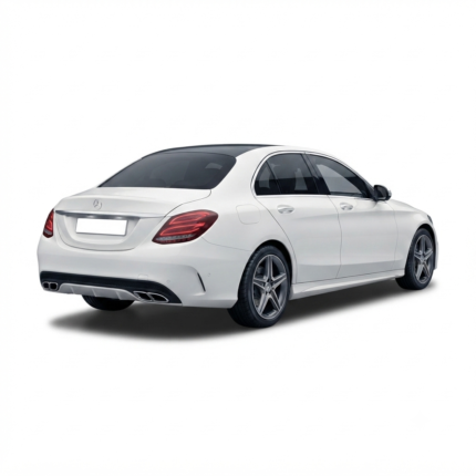 Rear angle of the 2014 Mercedes-Benz C-Class C200 in White