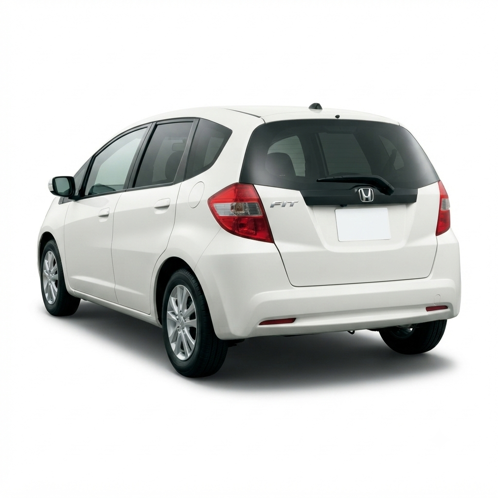 Rear angle of 2012 Honda Fit X in Black