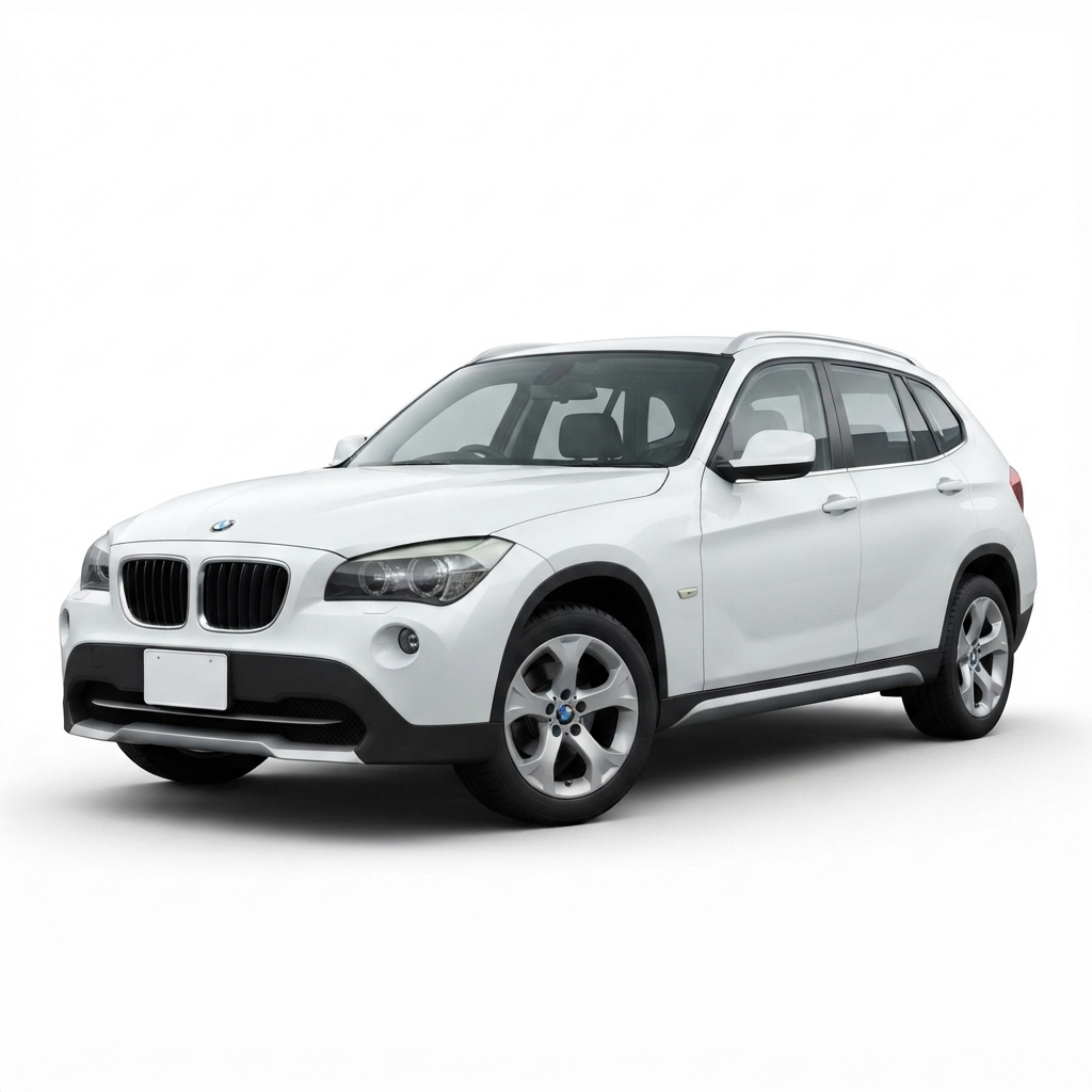 2010 BMW X1 sDrive18i front view in White luxury SUV