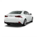 Rear angle of the 2013 Lexus IS300h in Pearl White