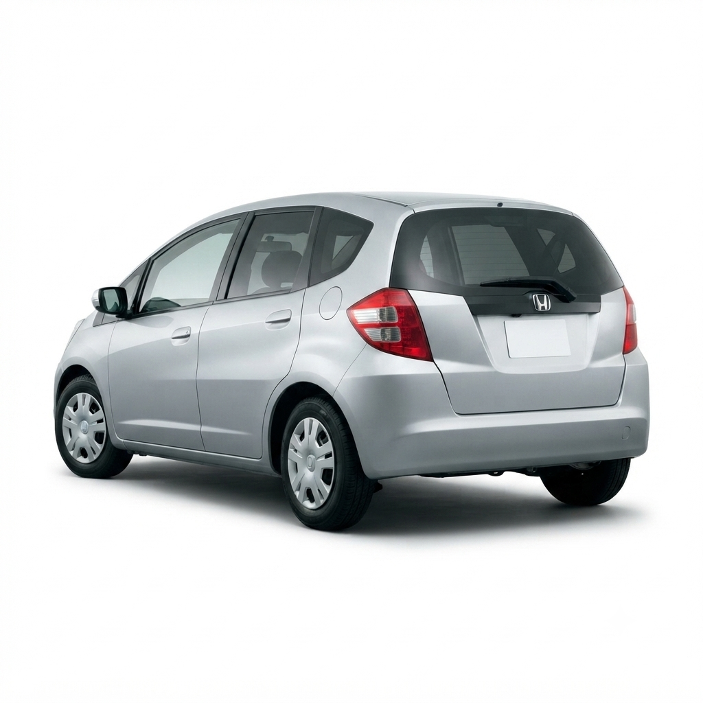 Rear angle of the 2007 Honda Fit RS in Gray