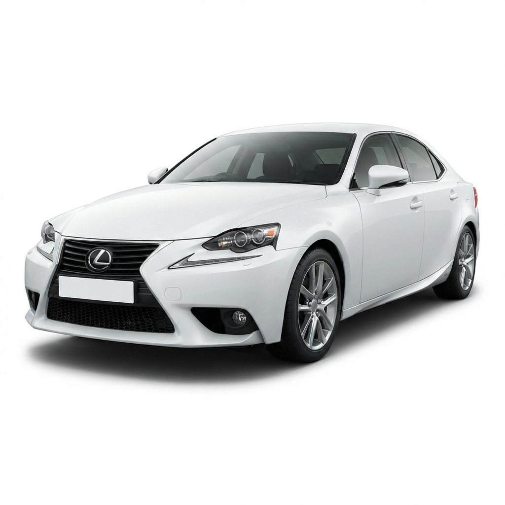 2013 Lexus IS300h Front View 2013 Lexus IS300h front view in Pearl White luxury hybrid sedan