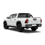 Rear angle of the 2021 Toyota Hilux 2.8 GD-6 Extra Cab 4x4 in White