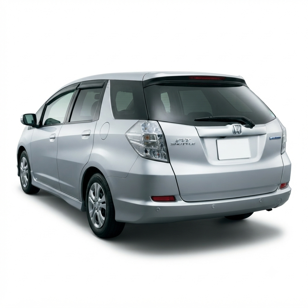 Rear angle of the 2010 Honda Fit G in Silver
